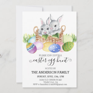 Easter Watercolor Egg Hunt  Invitation
