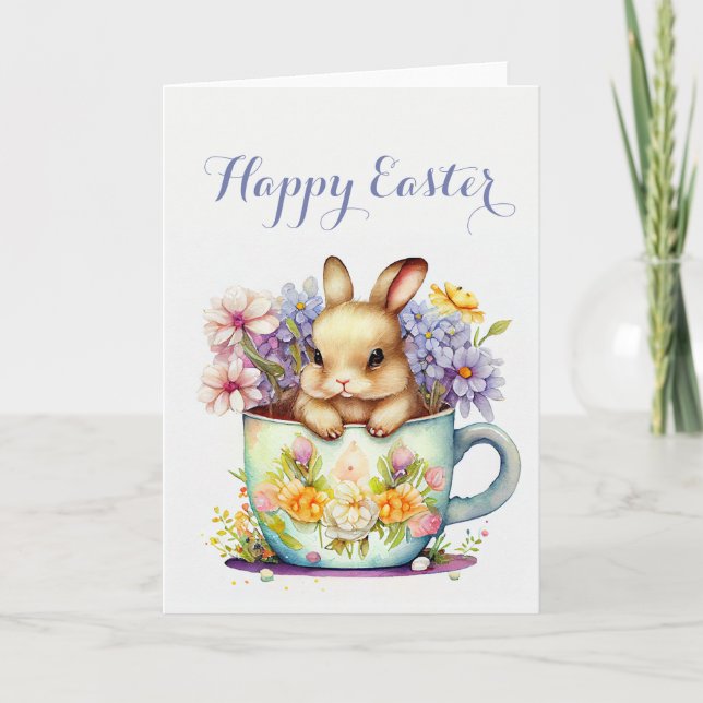 Easter, watercolor, floral, easter greeting cards (Front)