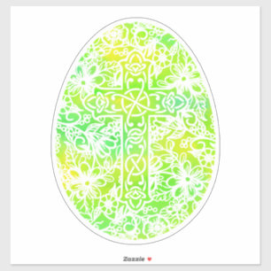 Easter Watercolor Green Cross