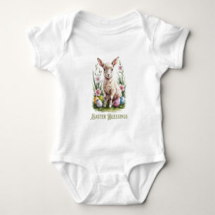 Easter Watercolor Lump & Flowers Baby Bodysuit