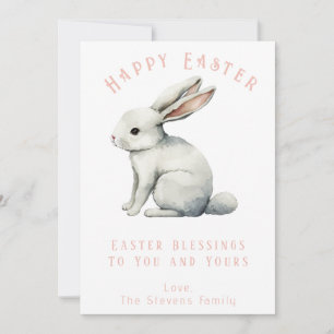 Easter Watercolor Rabbit Easter Card Customisable