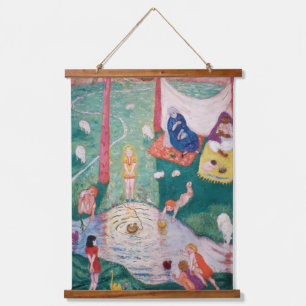 Easter Whimsical Celebration Scene Colorful Spring Hanging Tapestry