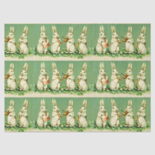 EASTER WHITE RABBIT ORCHESTRA Music Making Rabbits Tissue Paper