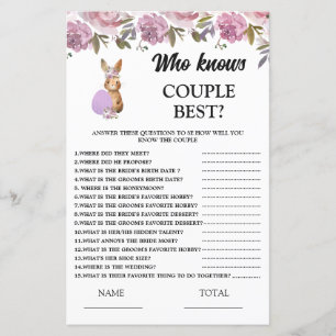 Easter Who knows Couple Baby Shower Game