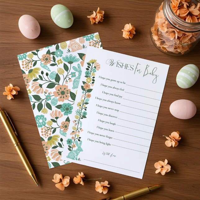 Easter Wildflower Wishes for Baby Shower Game Card (Easter Wildflower Wishes for Baby Shower Game Card)