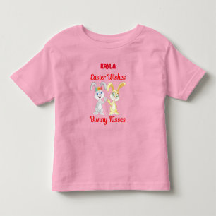 "EASTER WISHES, BUNNY KISSES" PERSONALIZED TODDL TODDLER T-Shirt