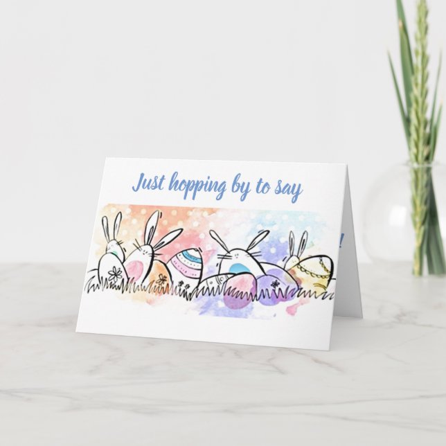 ***EASTER WISHES*** FROM CUTE EASTER EGSS FOR YOU HOLIDAY CARD (Front)