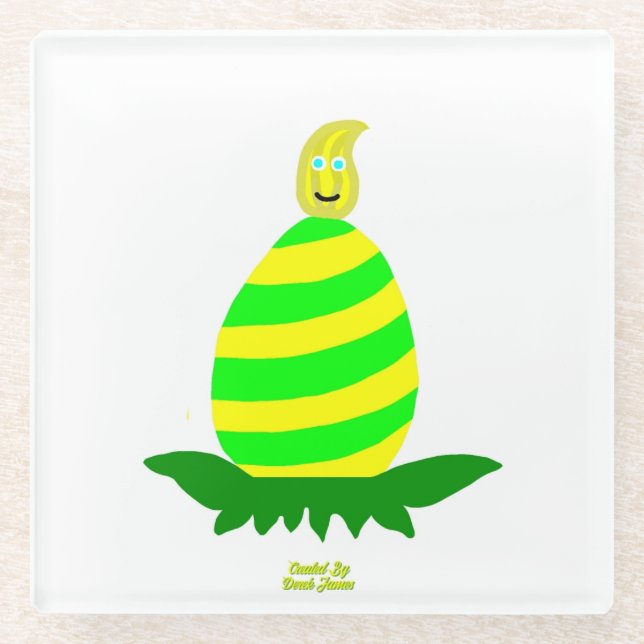 Easter Wishes Glass Coaster (Front)