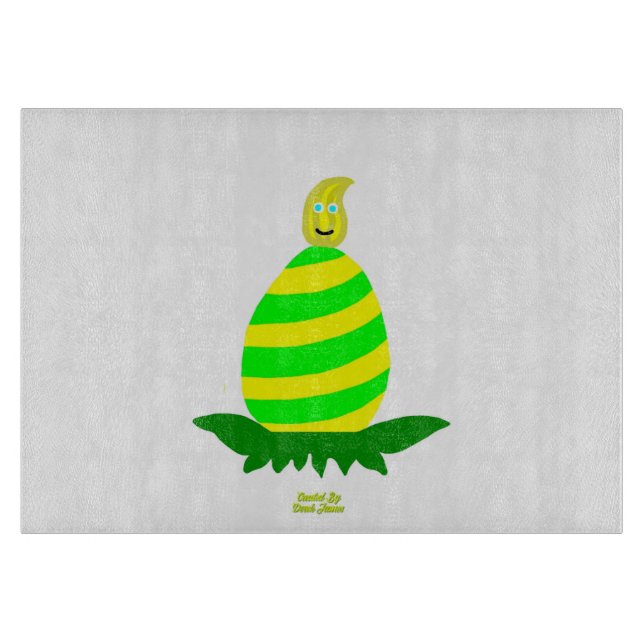 Easter Wishes Glass Cutting Board  (Front)