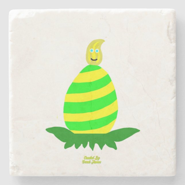 Easter Wishes Marble Stone Coaster (Front)