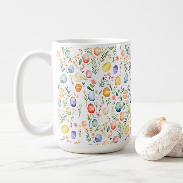 Easter wishes Tablecloth Coffee Mug (With Donut)