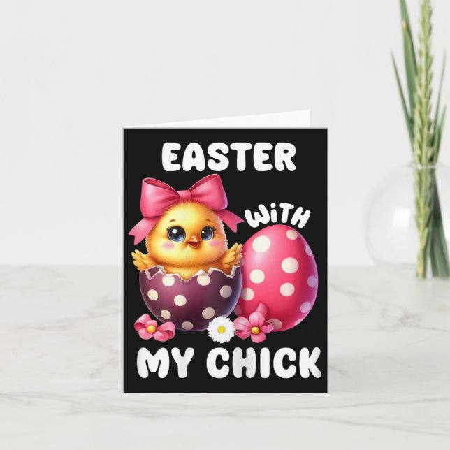 Easter With My Chick Easter Pregnancy Announcement (Front)