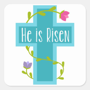 Easter word art Cross party sticker