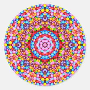 EASTER ~ WOW! Multicolored CANDY for Easter Giving Classic Round Sticker