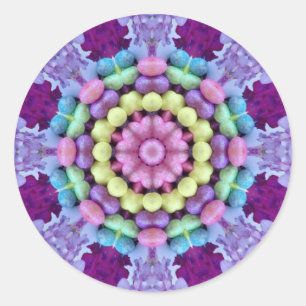 EASTER ~WOW! Multicoloured FLOWERS & EGGS Easter Classic Round Sticker