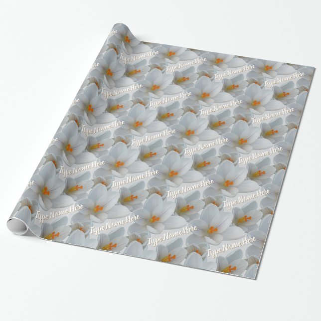 Easter Wrapping Paper Spring Crocus Gift Paper (Unrolled)