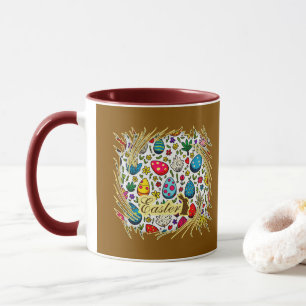 Easter Wreath – Spring Bunny Decoration caneca Mug