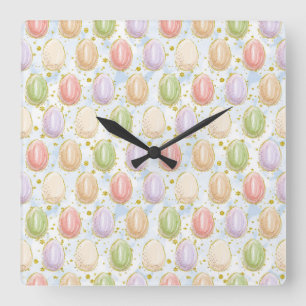 Easter Wreath Square Wall Clock