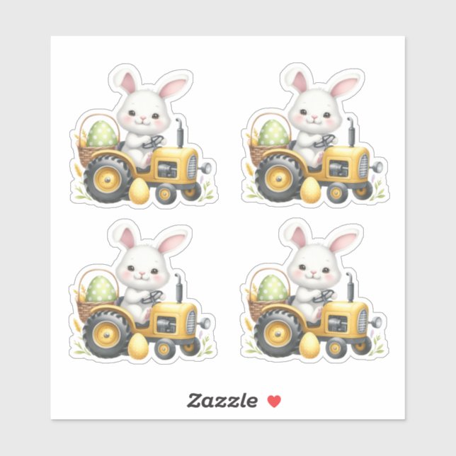 Easter Yellow Rabbit Tractor Eggs (Sheet)