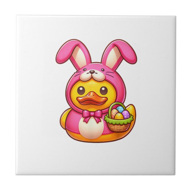 Easter Yellow Rubber Duck Cruise Ship Cruising Duc Tile (Front)