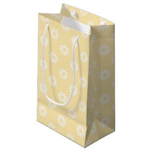 EASTER YELLOW WITH WHITE DAISY FLOWERS SMALL GIFT BAG