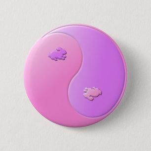 Easter Yin Yang Bunnies 6 Cm Round Badge