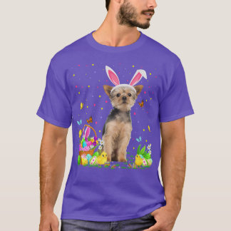 Easter Yorkie Dog Bunny Egg Hunting Yorkie Easter  T-Shirt