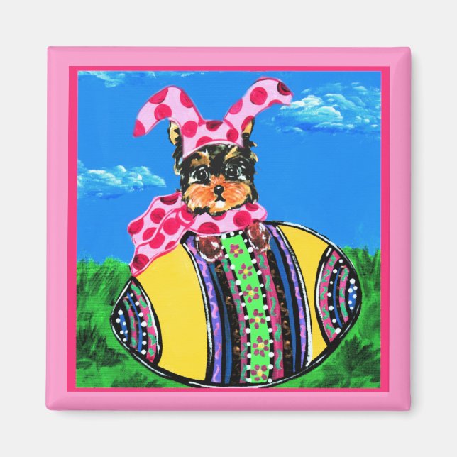 Easter Yorkie Poo Magnet (Front)
