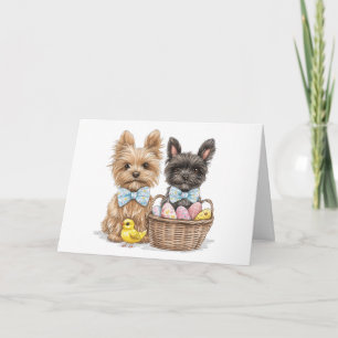 Easter Yorkshire Terrier Dogs Card