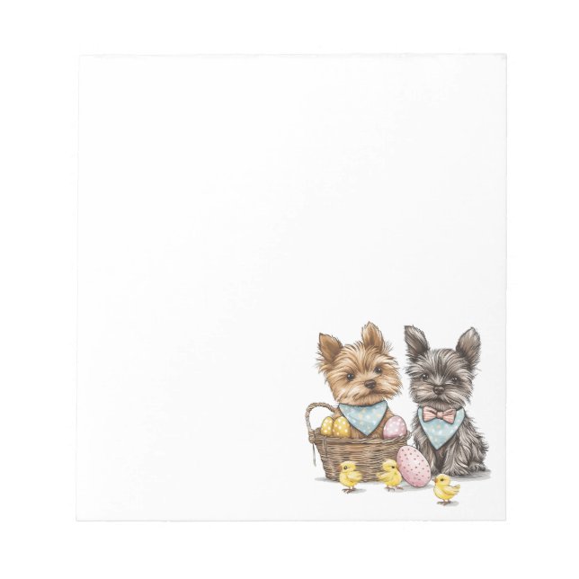 Easter Yorkshire Terrier Dogs Notepad (Front)