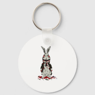 Easter Zombie Rabbit Halloween Bunny Key Ring