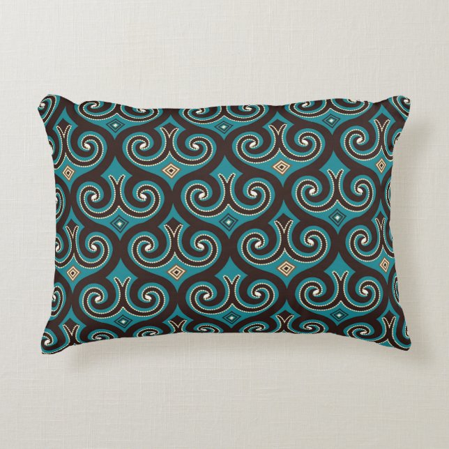 Eastern Arabesque: Elegant Seamless Ornament. Decorative Cushion (Front)