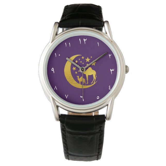 Eastern  Arabic Numerals -  golden   camels Watch (Front)