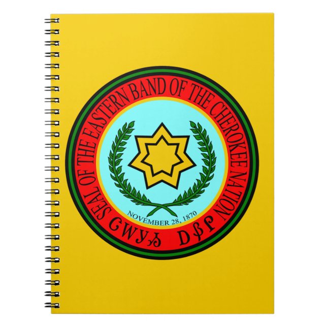 Eastern Band Of The Cherokee Seal Notebook (Front)