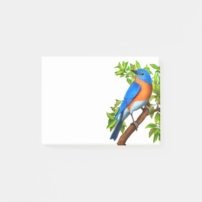Eastern Bluebird Art Post-It Notes (Front)