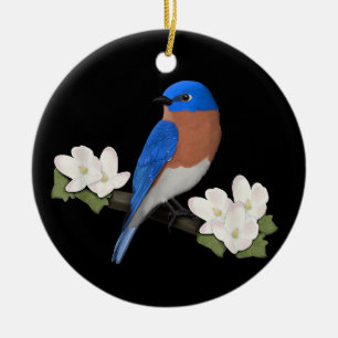 Eastern Bluebird Bird Birdlover Birdwatcher Animal Ceramic Tree Decoration