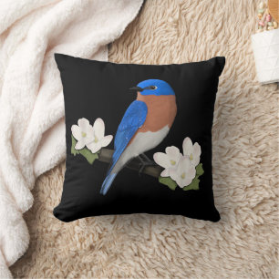 Eastern Bluebird Bird Birdlover Birdwatcher Animal Cushion
