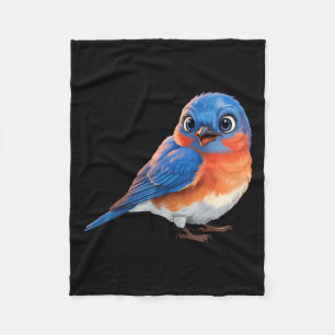 Eastern Bluebird Bird Lovers Illustration Fleece Blanket