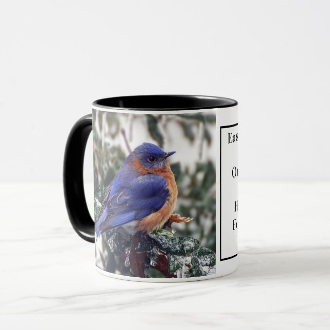 Eastern Bluebird Coffee Mug with Identification (Front Left)