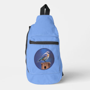Eastern Bluebird Female Painting Original Bird Art Sling Bag