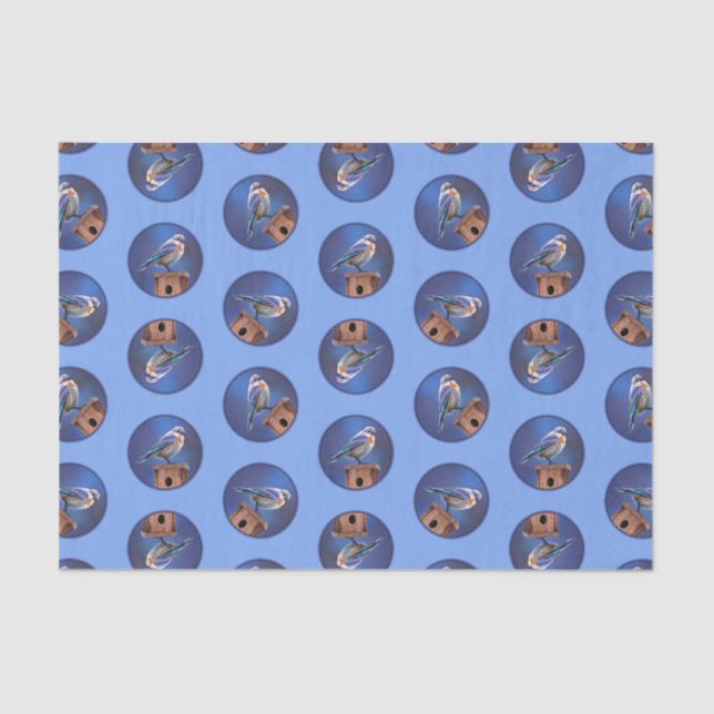 Eastern Bluebird Female Painting Original Bird Art Tissue Paper (Front)