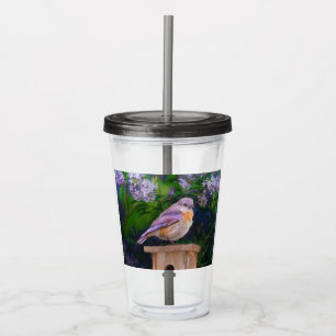 Eastern Bluebird in Snow - Original Photograph Acrylic Tumbler