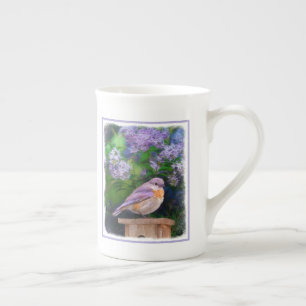 Eastern Bluebird in Snow - Original Photograph Bone China Mug
