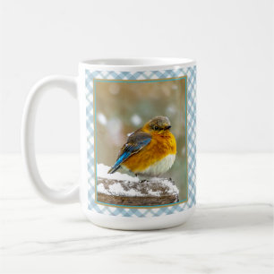Eastern Bluebird in Snow - Original Photograph Coffee Mug