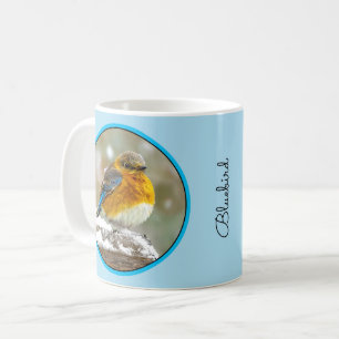 Eastern Bluebird in Snow - Original Photograph Coffee Mug