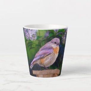 Eastern Bluebird in Snow - Original Photograph Latte Mug