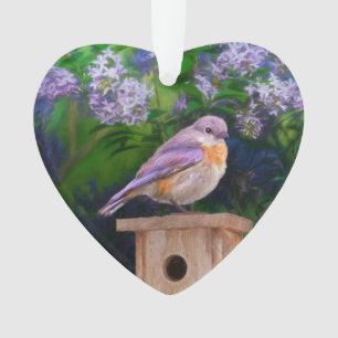 Eastern Bluebird in Snow - Original Photograph Ornament