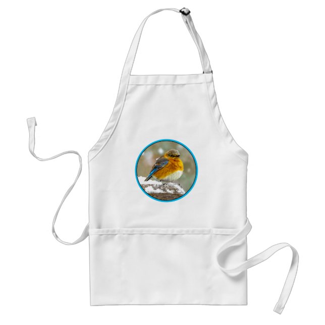 Eastern Bluebird in Snow - Original Photograph Standard Apron (Front)