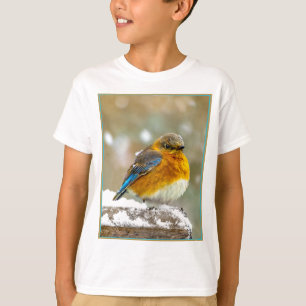 Eastern Bluebird in Snow - Original Photograph T-Shirt