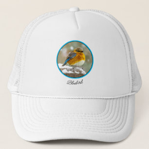 Eastern Bluebird in Snow - Original Photograph Trucker Hat